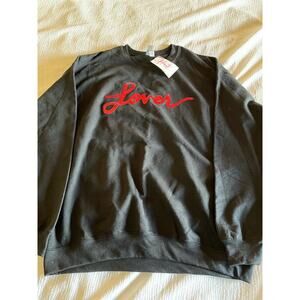 Black Sweater with Red Embroidery